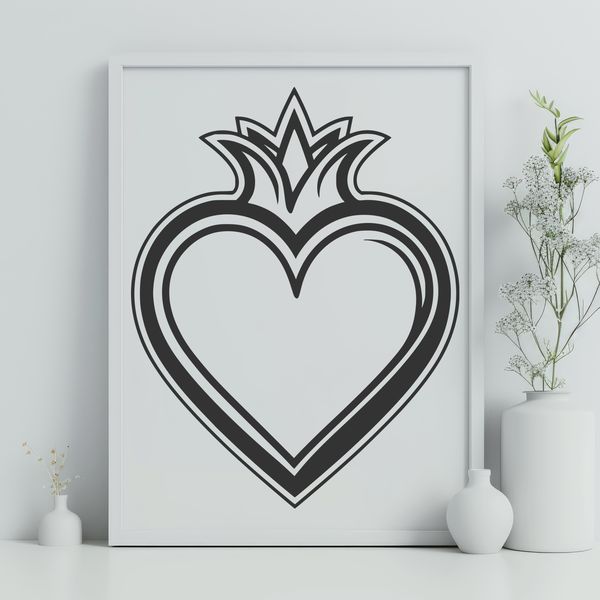 Stylized Sacred Heart Icon in Vector Format Vector illustration of a Sacred Heart icon in a stylized design.