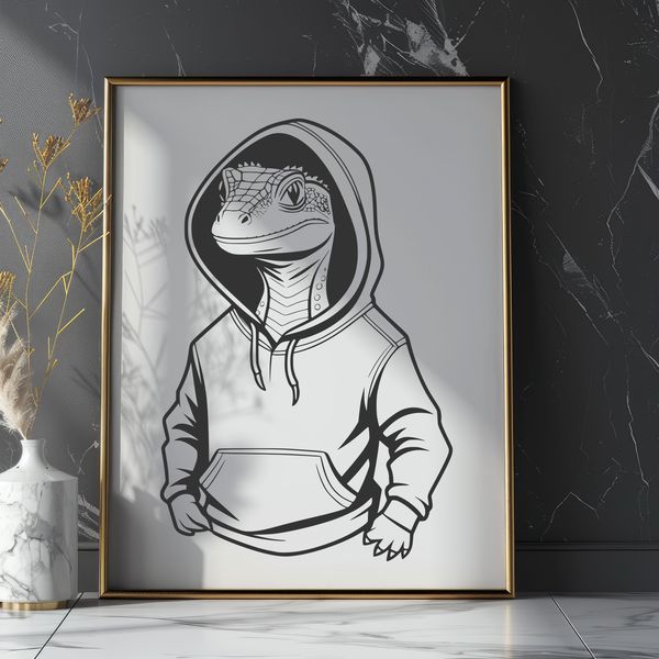 A colorful reptile with scaly skin and a long tail, suitable for digital illustration.