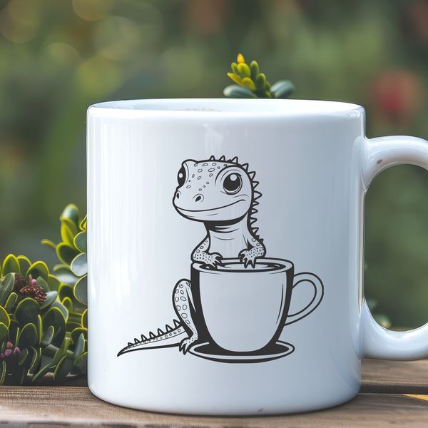 Close-up illustration of a reptile lizard in a realistic style.
