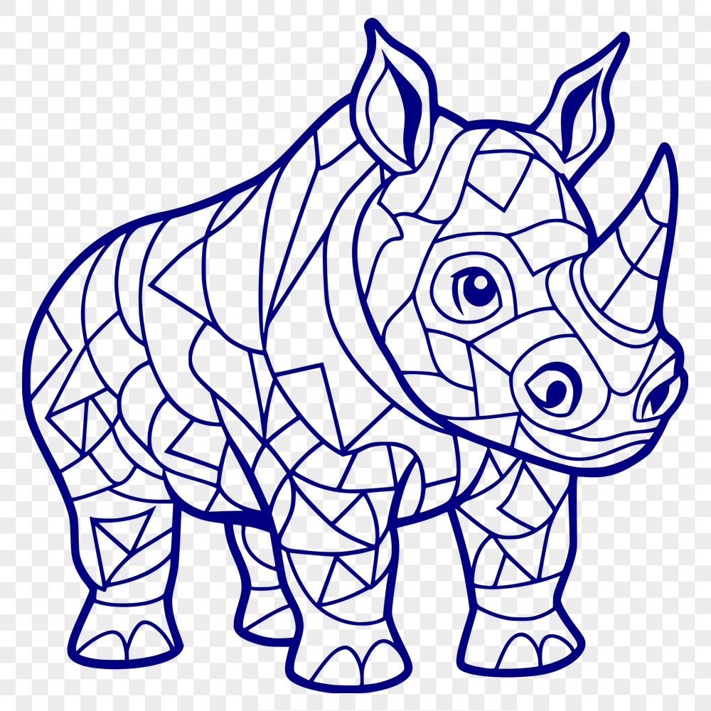 Rhino Digital Art In SVG, PNG, PDF And DXF File Formats