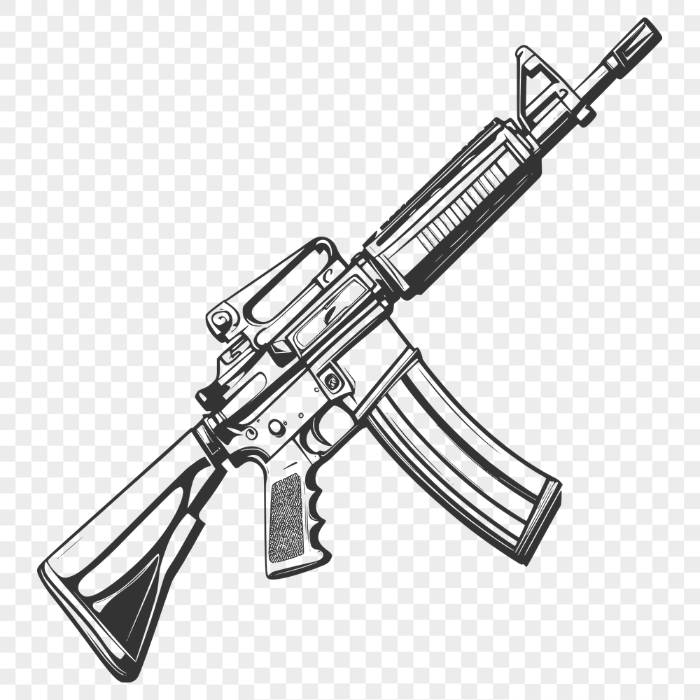 Artistic Assault Rifle In DXF - Free Digital Download