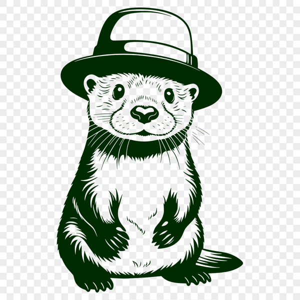 An illustration of a river-dwelling mammal with a sleek coat and webbed feet.