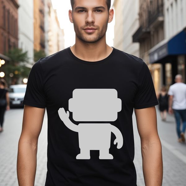 A futuristic robot designed as a vector graphic, ideal for commercial or personal projects.