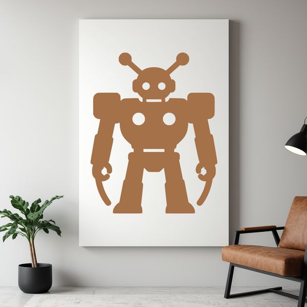 A futuristic robot illustration designed as a vector graphic.