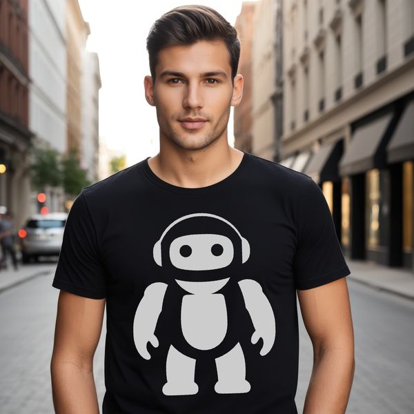 A futuristic robot illustration designed for commercial use in various digital applications.