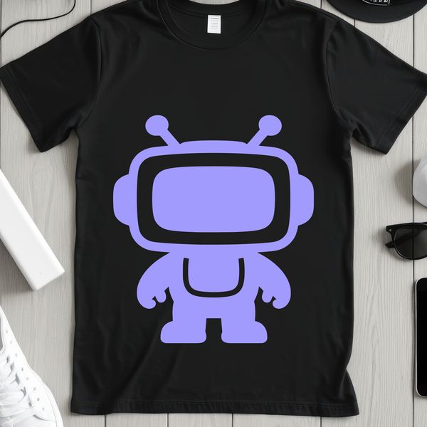 A metallic robot figurine with a sleek, futuristic design, suitable for commercial use.