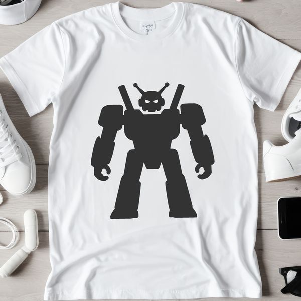 A detailed, futuristic robot illustration in vector format.