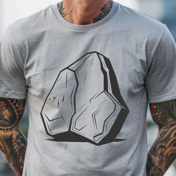 Simple Rock Vector Design A simple rock design created as a vector image, suitable for various applications including digital art and crafts.