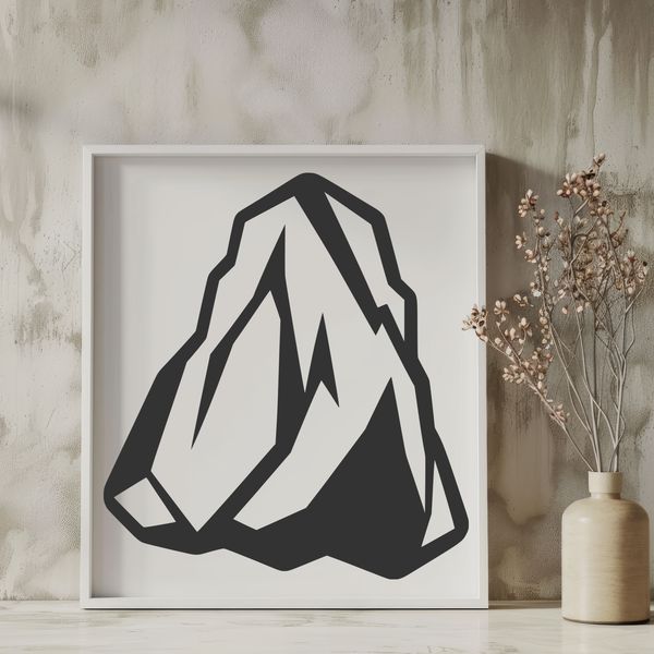 Beautiful Rock Clip Art A 2D illustration of a rock, suitable for vector art designs and cutting machine stencils.