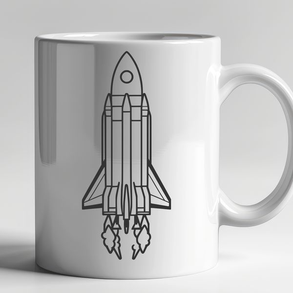 Free SVG Rocket Ship Graphic A sleek and futuristic spaceship design created as an SVG file for digital use.