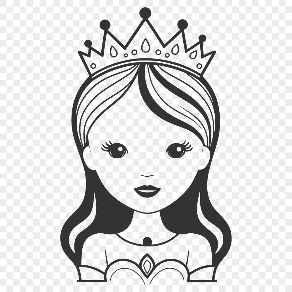 Royal Girl Character Vector Illustration Female royalty character designed as vector art for digital use.