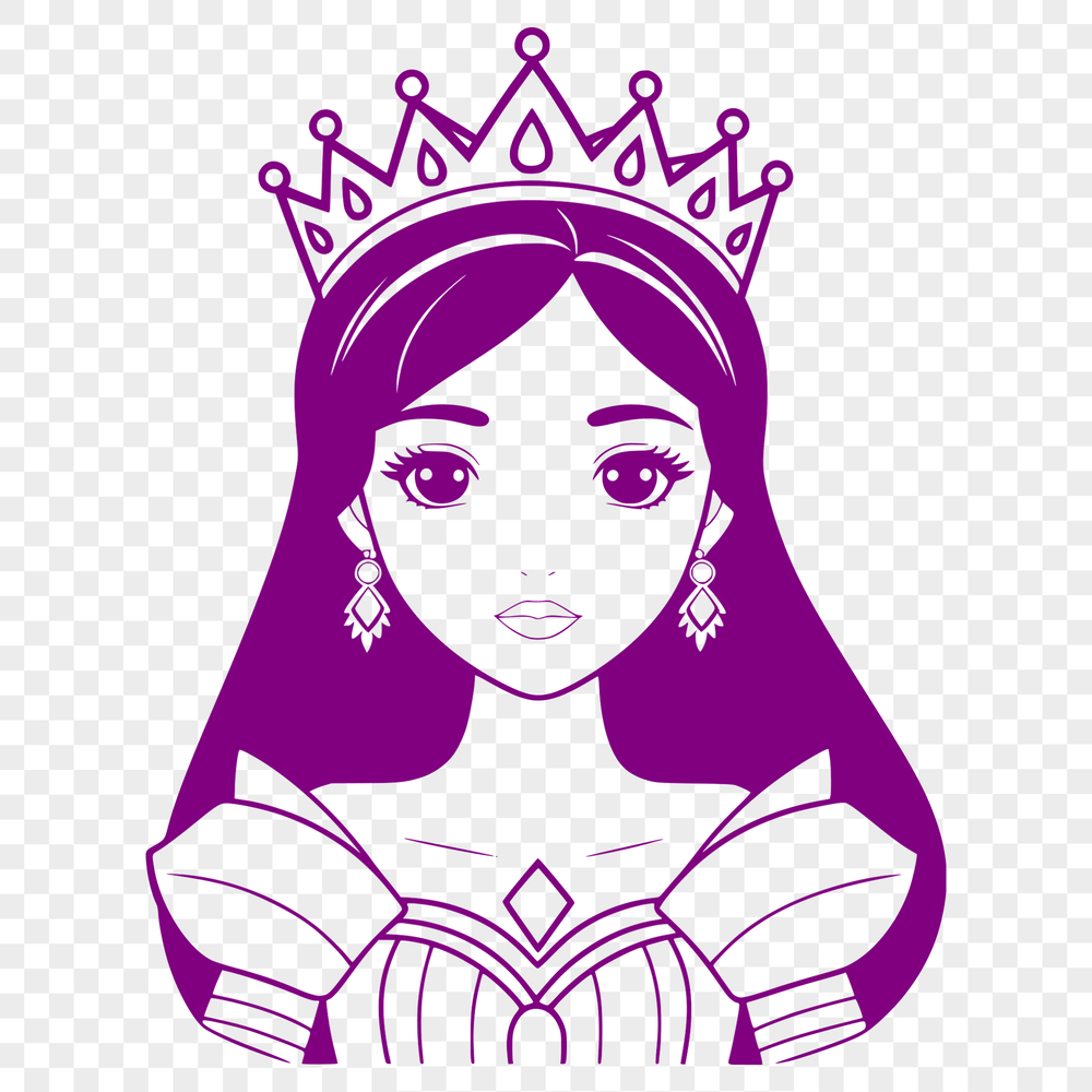 A young female princess in medieval attire, designed as vector art for use in various design projects.