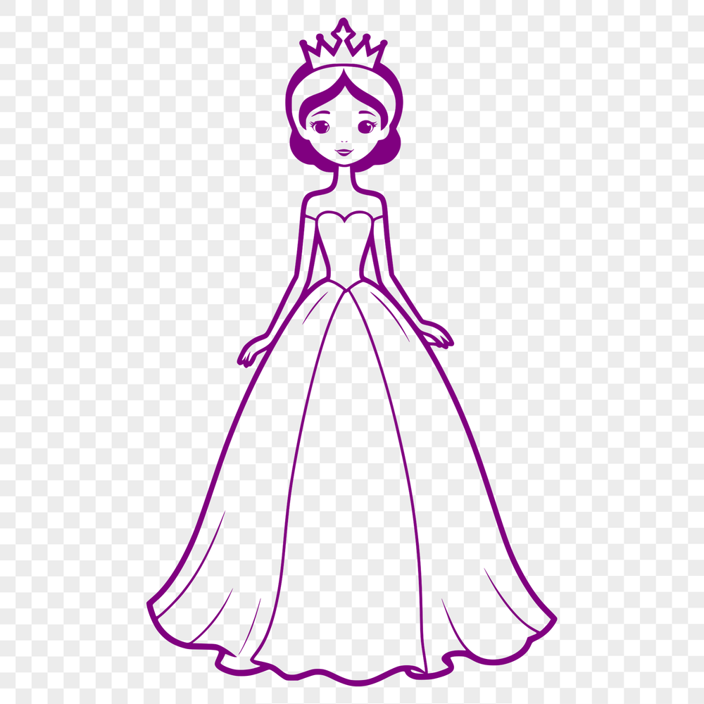 A detailed illustration of a young female princess character with royal attire.