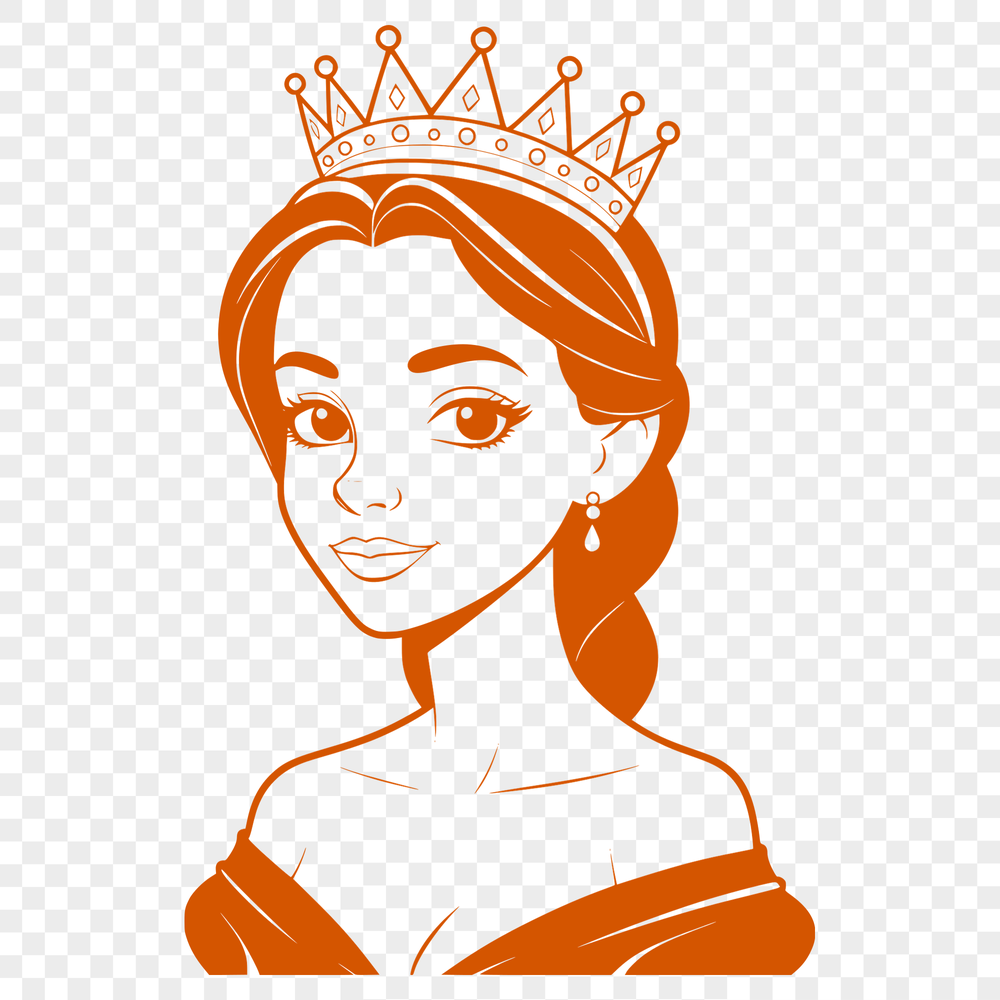 Young Royalty Girl Clip Art Young female royalty character vector illustration