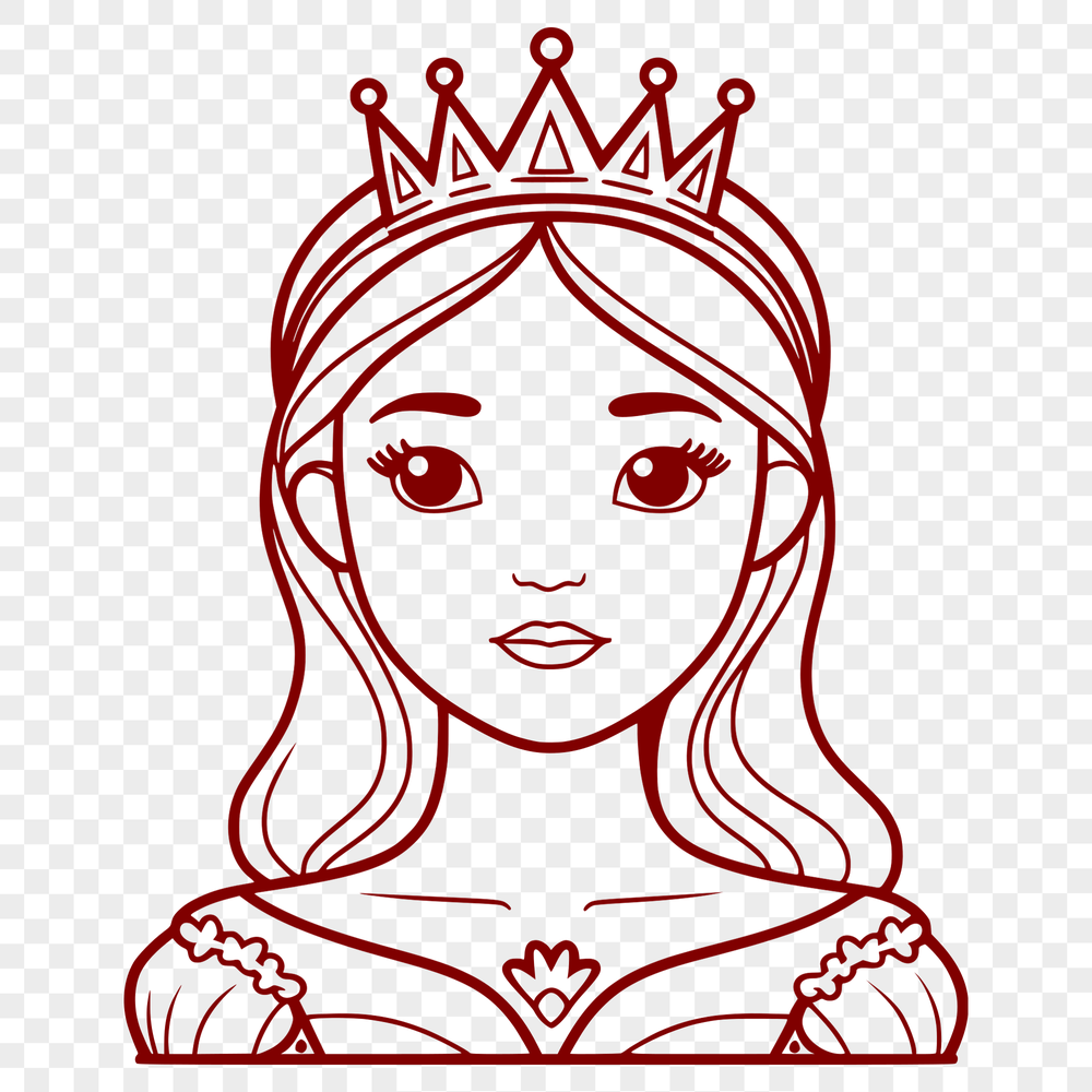 Beautiful Young Girl Vector Image A stylized illustration of a young female princess in a medieval-style dress, suitable for vector design.