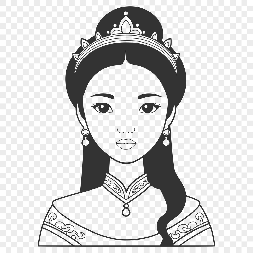 An illustration of a young female character dressed as a princess.