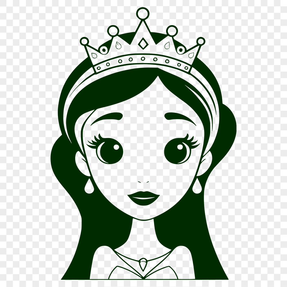 Royal Lady Clip Art SVG A female character in a regal setting, suitable as clip art for various design applications.