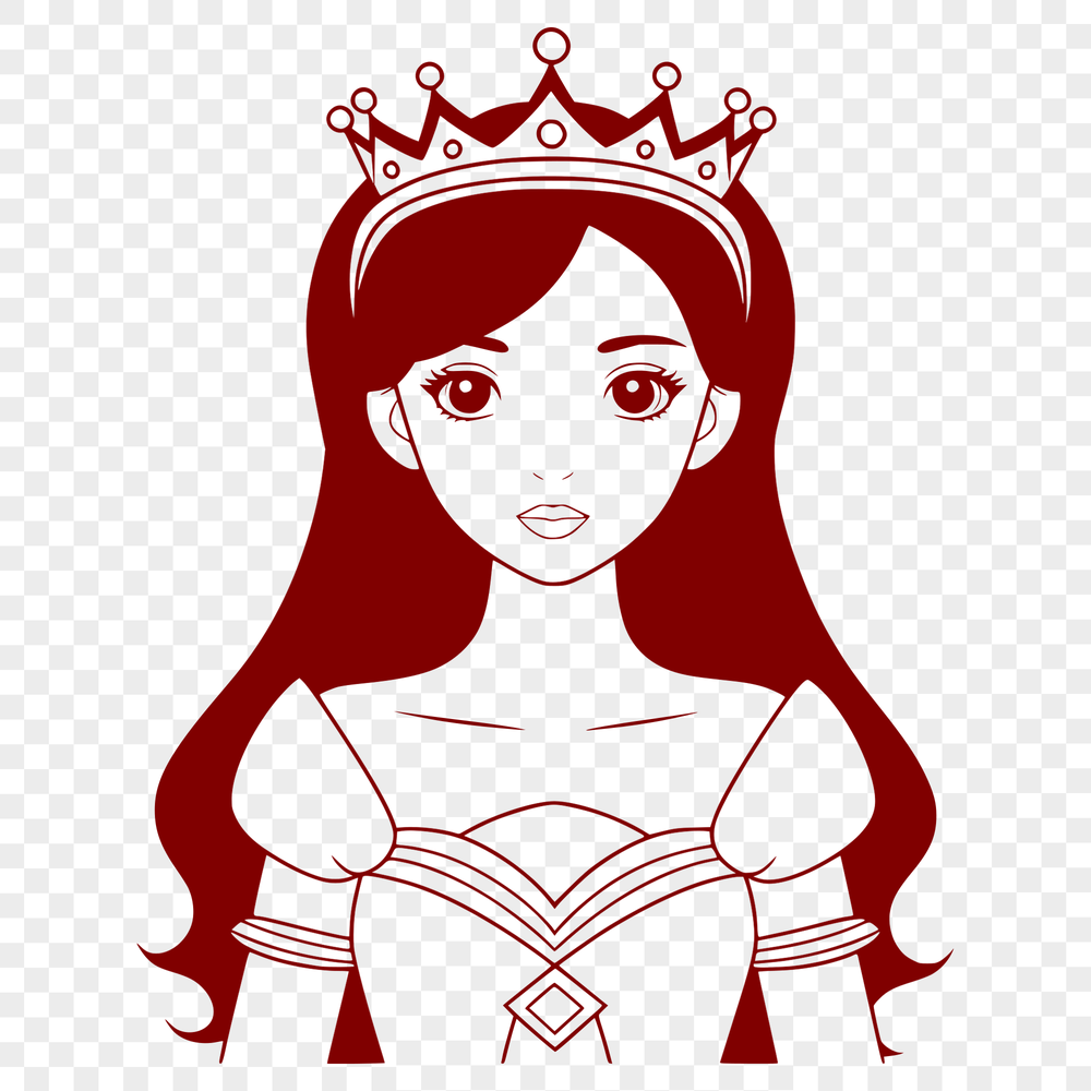 Princess Royalty Vector Image A royalty-themed SVG illustration featuring a female character in royal attire.