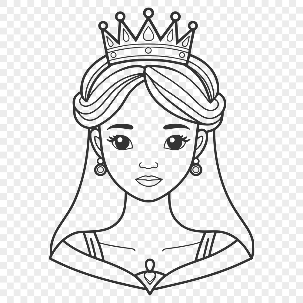 Royalty-Inspired Princess Vector Art A royalty-inspired princess character created as a vector image.