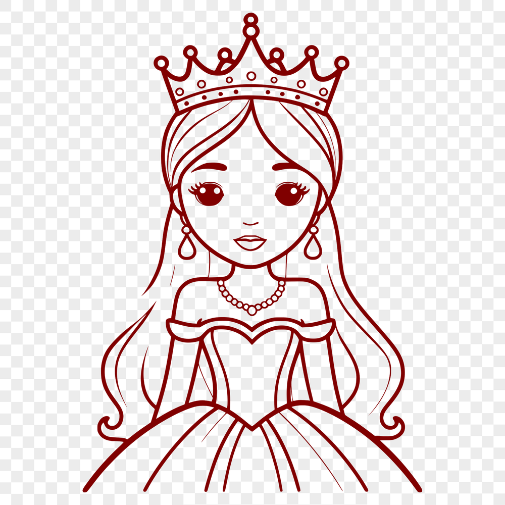 Female royal character illustration in vector format.