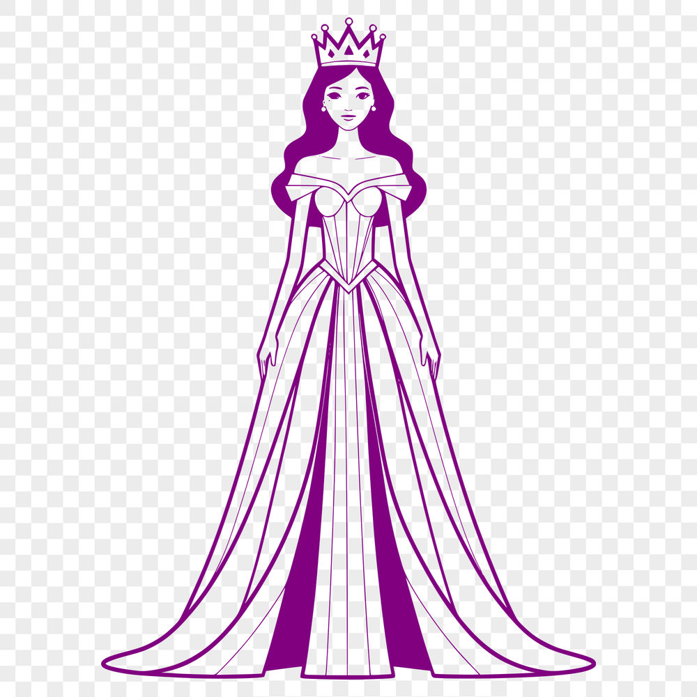 Beautiful Cartoon Princess Illustration A colorful illustration of a young female princess in a medieval setting.
