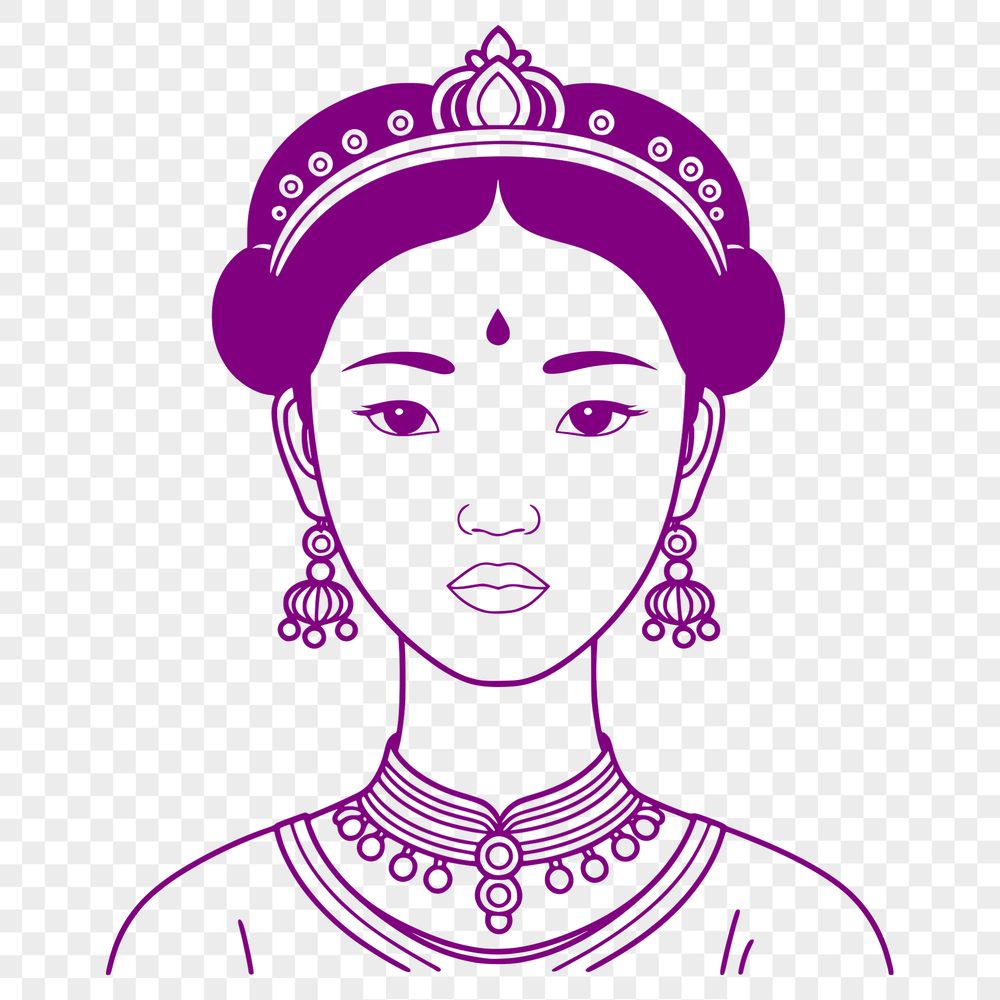 A royalty-free vector graphic of a girl dressed as a princess.