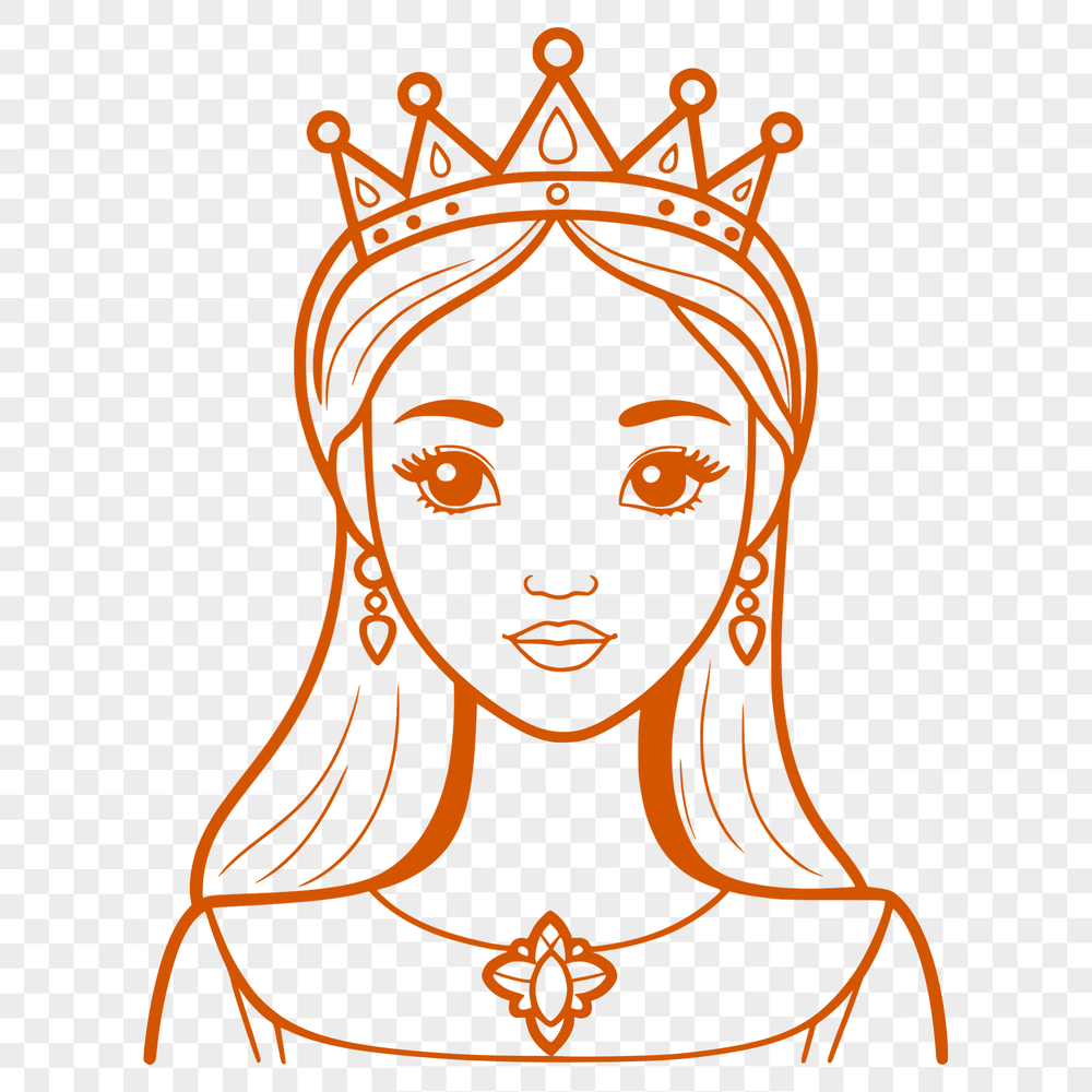 An SVG illustration of a young female princess character in medieval attire.