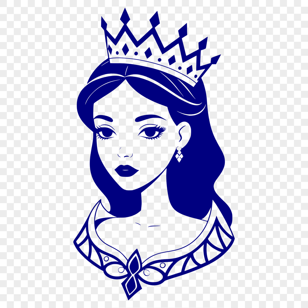 A vector graphic design featuring a cute girl as a royalty subject.