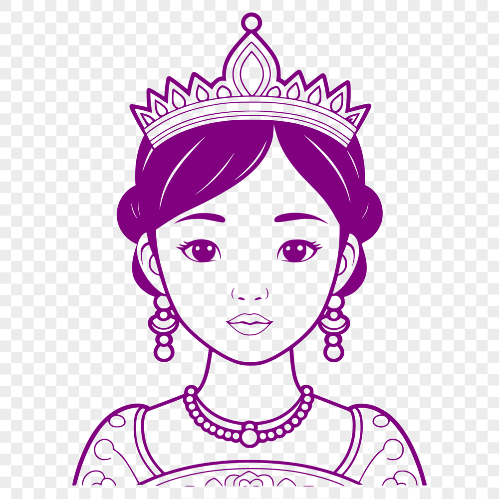 A royalty-free princess illustration in vector format.