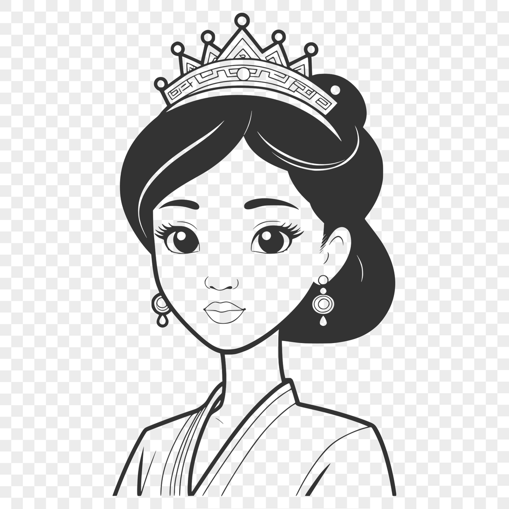Free Vector Princess Image Download A high-quality illustration of a young female princess in a medieval-style setting.