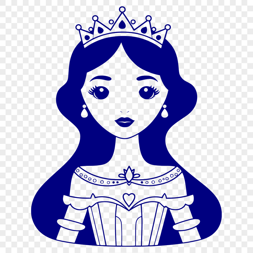 Royalty in Digital Form A digital illustration of a young female princess in a royal gown.