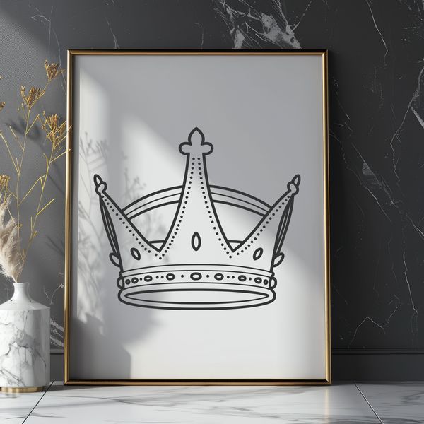 A crown illustration in vector format for crafting and design projects.