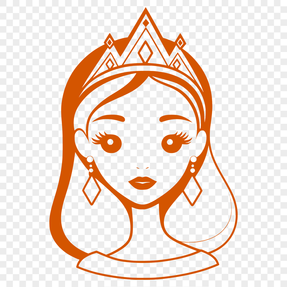 Female character illustration in vector format, suitable for use in digital design projects.