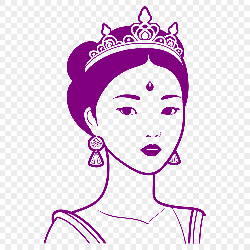 Royalty Vector Character Female royalty character illustrated in a vector format as an SVG.