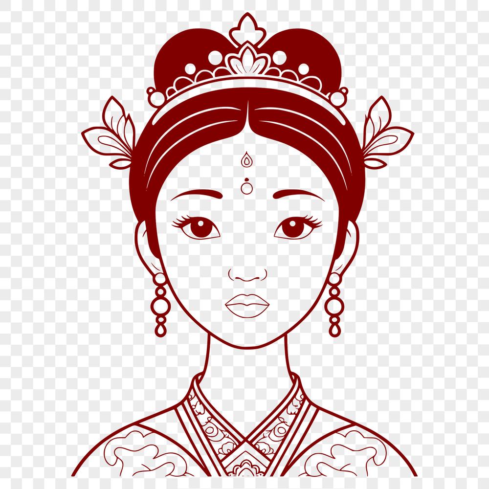 Royal Portrait Vector Image Illustration of a female princess in vector format