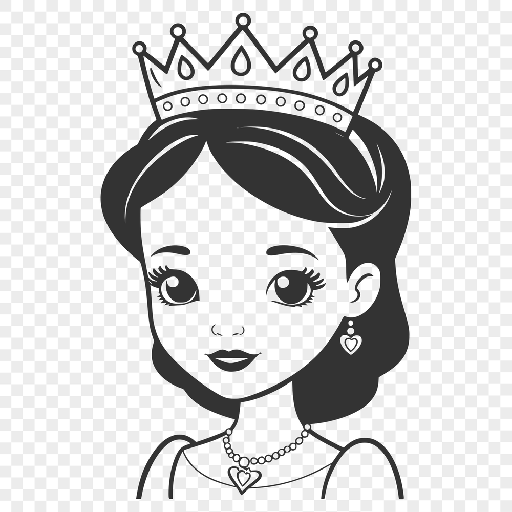 Regal Princess Vector Design A young female princess standing in a regal pose, created as a vector design.