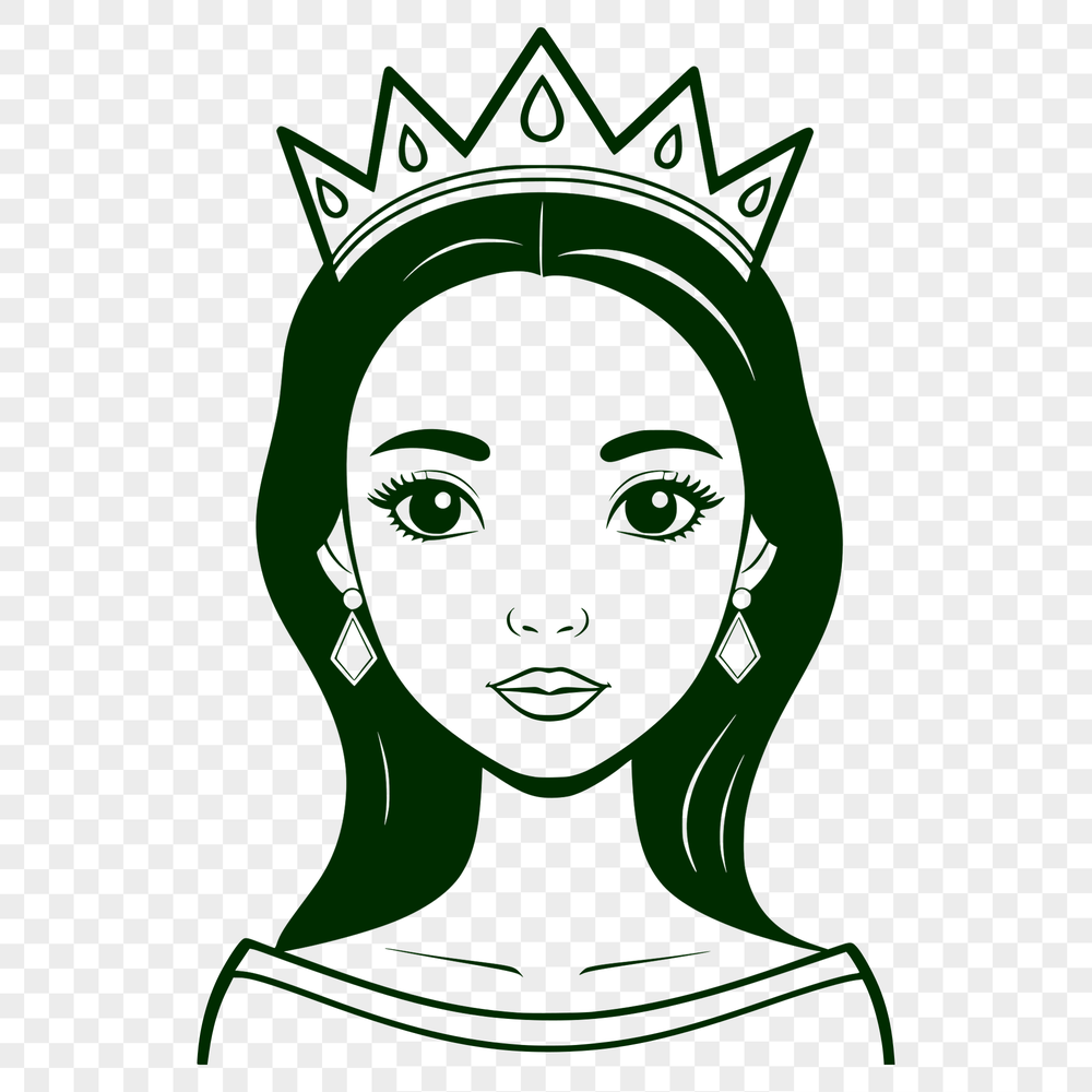 A young female princess figure designed as vector art.