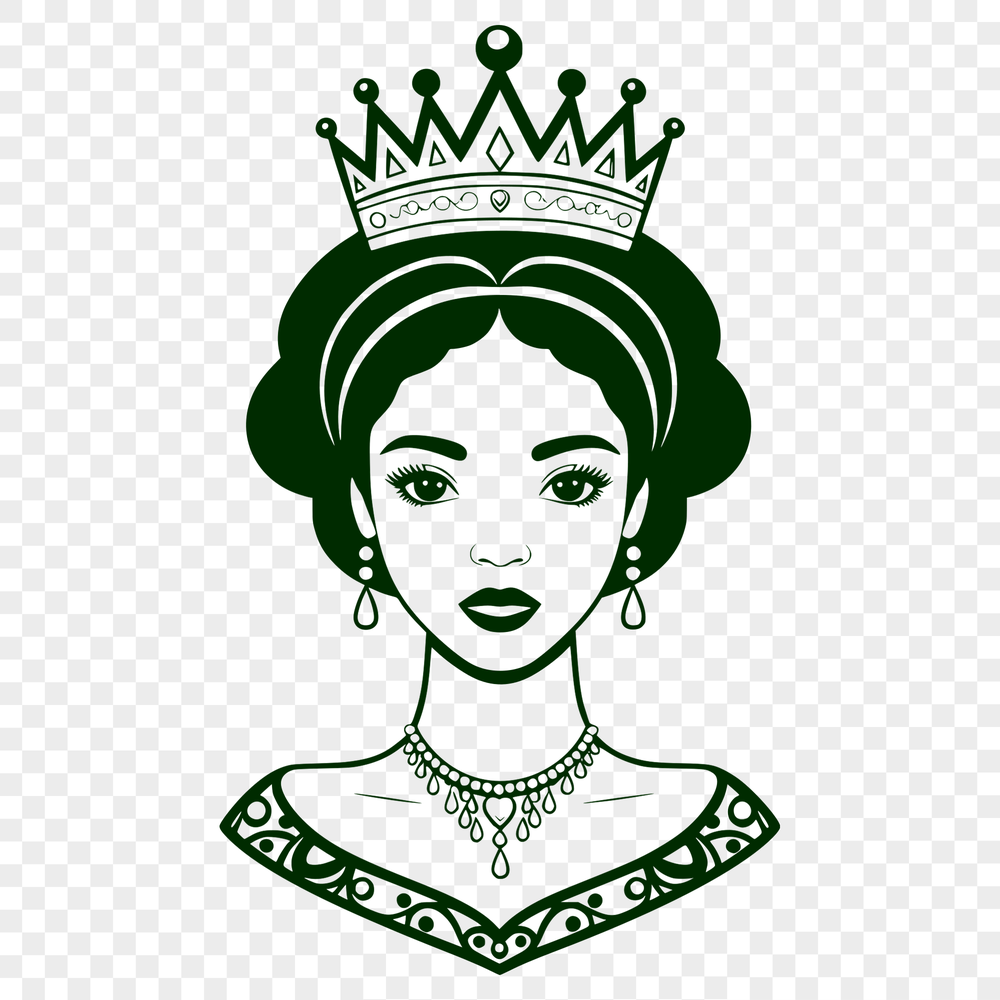 Royal Lady Character Illustration A royalty-inspired female character in a traditional regal setting.