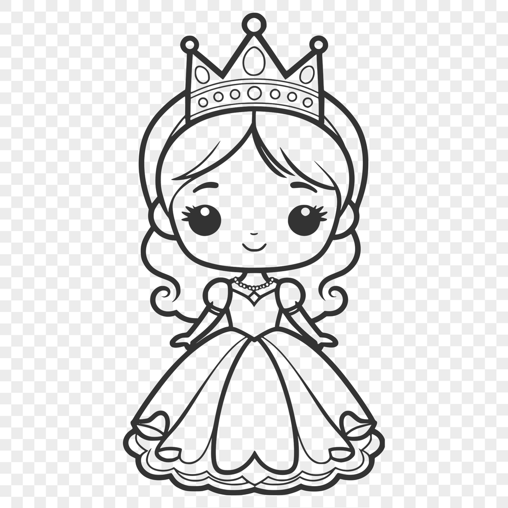 A stylized illustration of a young female princess in a royal setting.