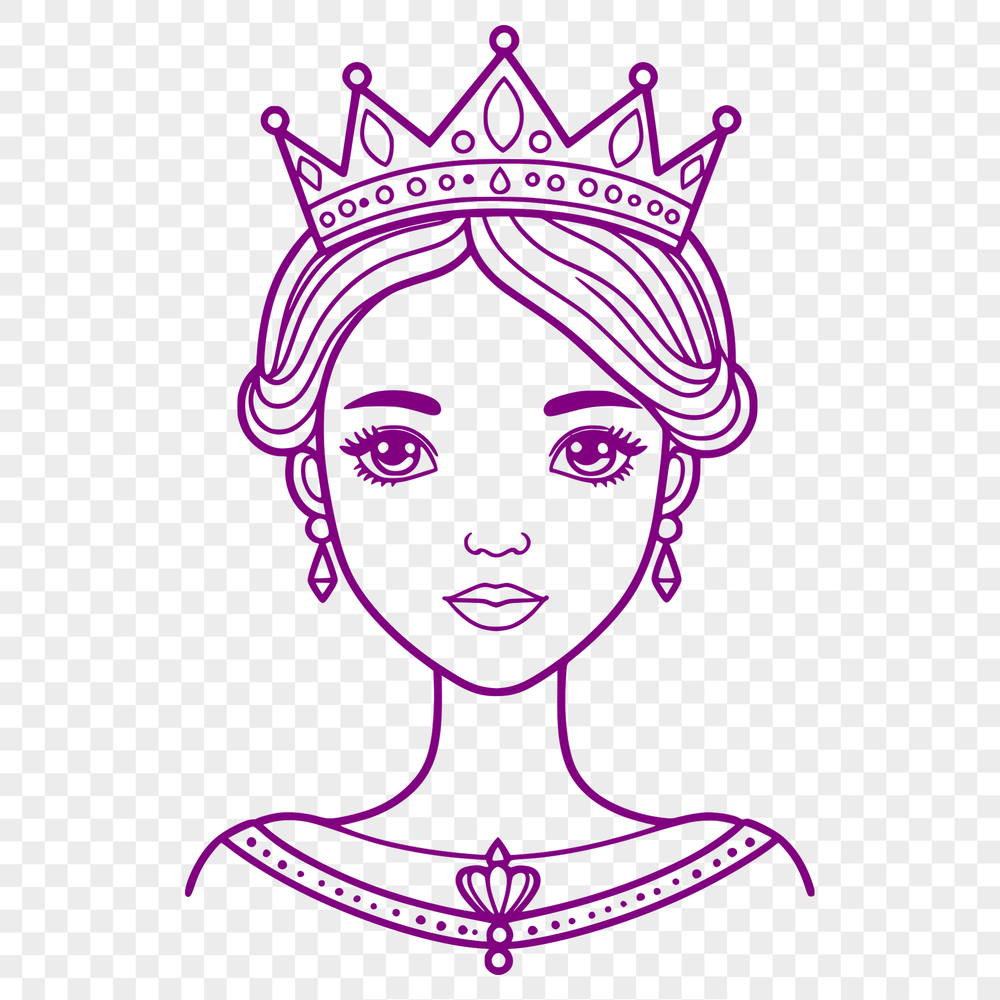 A young girl dressed as a princess, depicted in a vector illustration format.