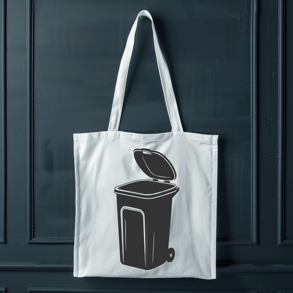Simple Trash Can Illustration A simple vector illustration of a trash can with a lid, suitable for digital designs.