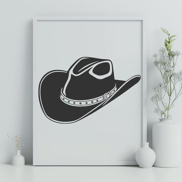 Vector Line Cowboy Hat Design A classic cowboy hat design made from vector lines.