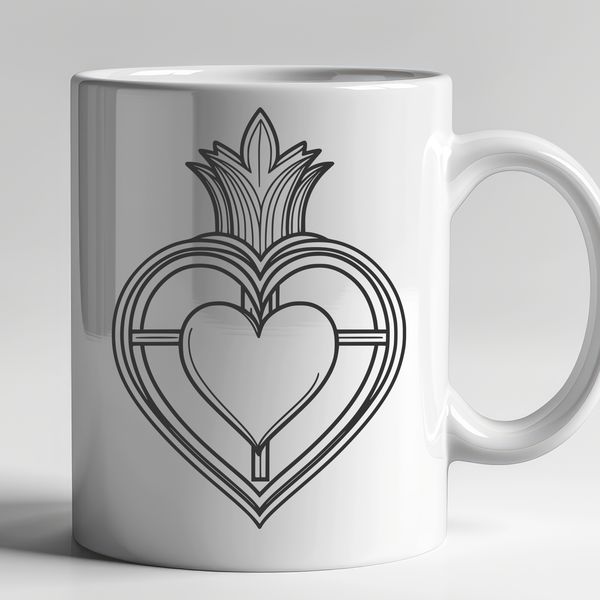 Stylized Sacred Heart Vector Art A stylized illustration of the Sacred Heart in a vector format.
