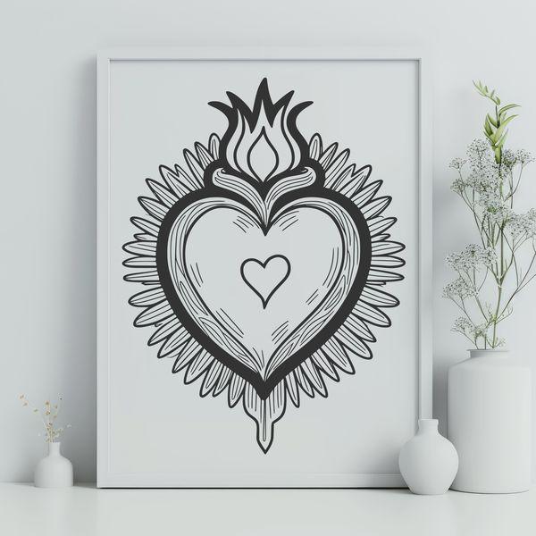 Sacred Heart Symbol Sacred Heart icon in vector format for digital design and print projects.