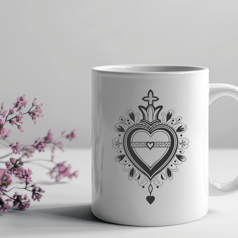 Beautiful Religious Symbol SVG Design Sacred Heart icon in vector format for various design applications.
