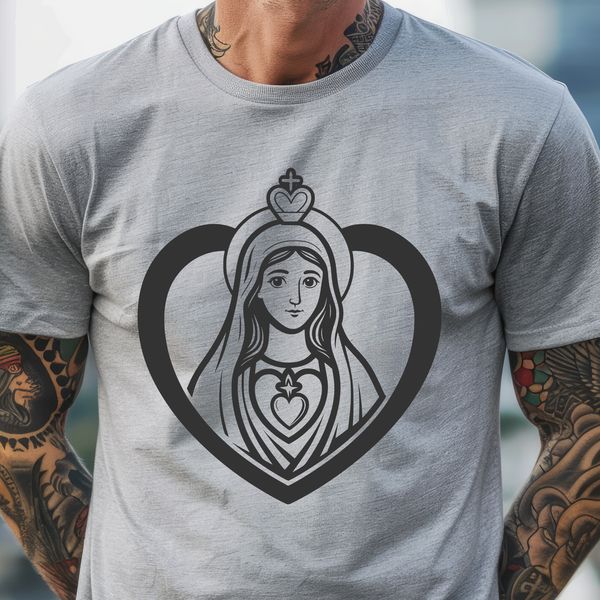 A simple illustration of the Immaculate Heart, a traditional Catholic symbol.