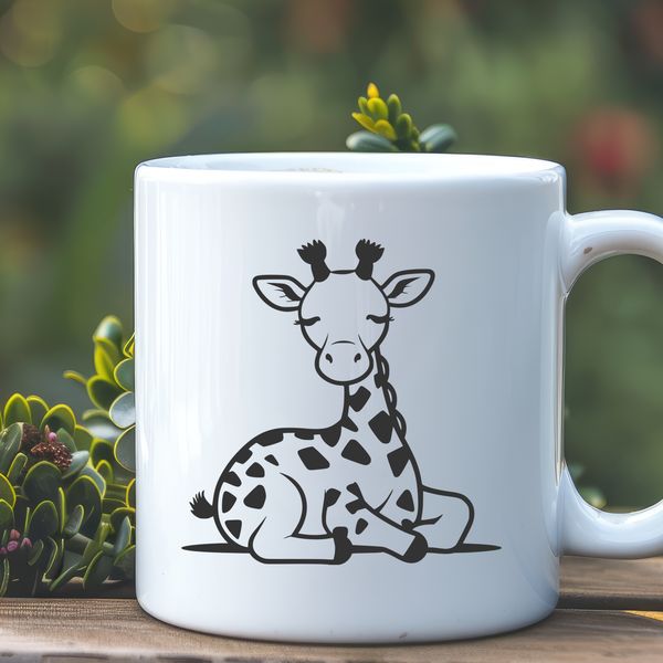 Giraffe SVG Illustration Free Download A high-quality illustration of a giraffe in a safari setting.
