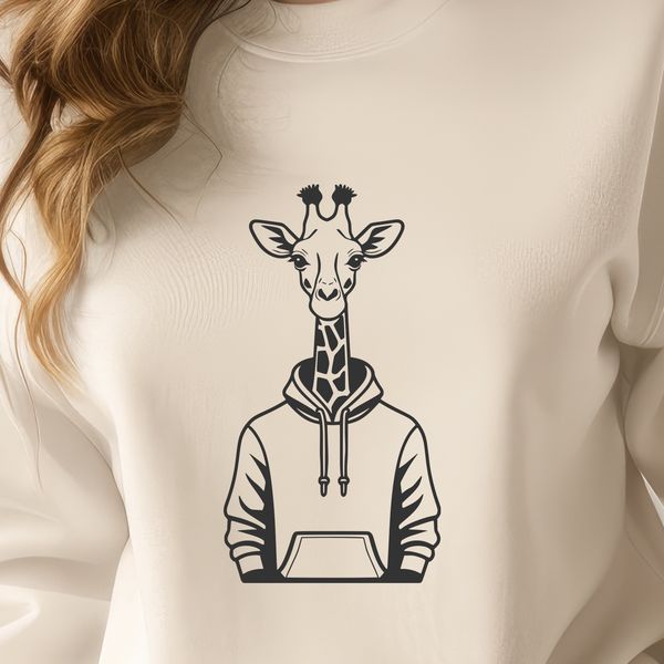 Safari Animal Silhouette A large, tall savannah animal with spots and a long neck.