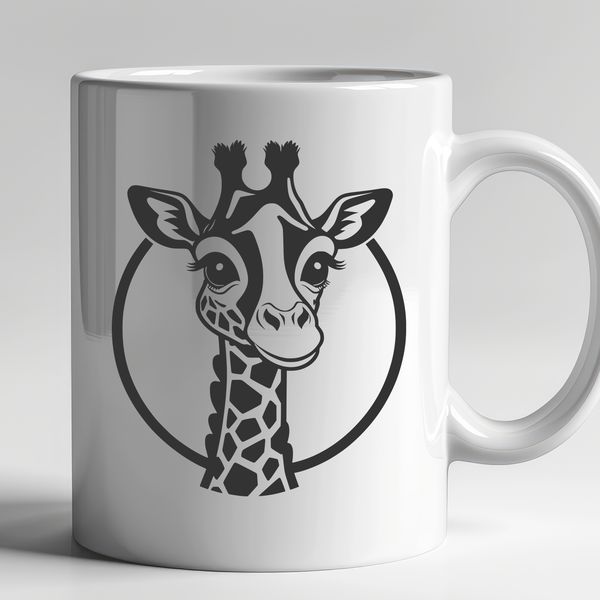 An illustration of a giraffe in its natural habitat, suitable for digital designs.