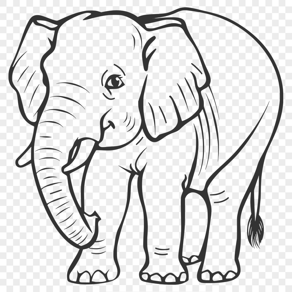 Artistic Standing Elephant Clip Art